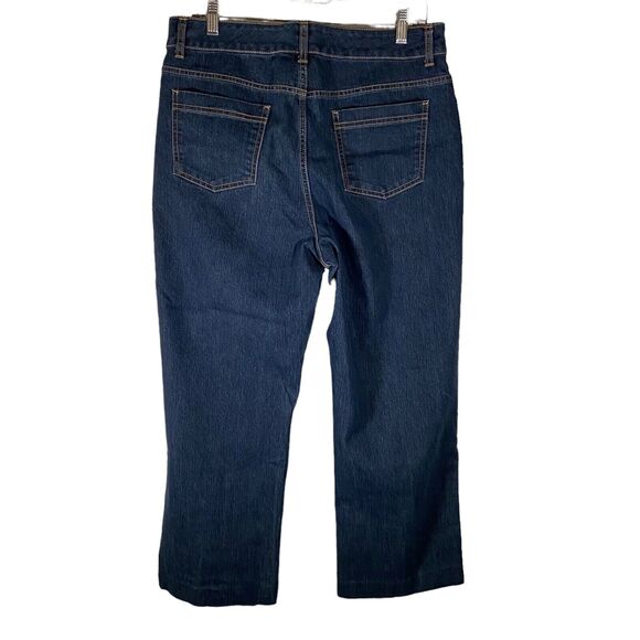 Christopher & Banks Womens Modern Fit Straight Leg Blue Denim Jeans Sz 12 Hemmed - Picture 2 of 9